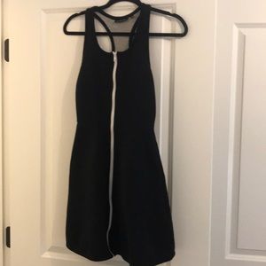 Kate Spade Black scuba dress with full white zip